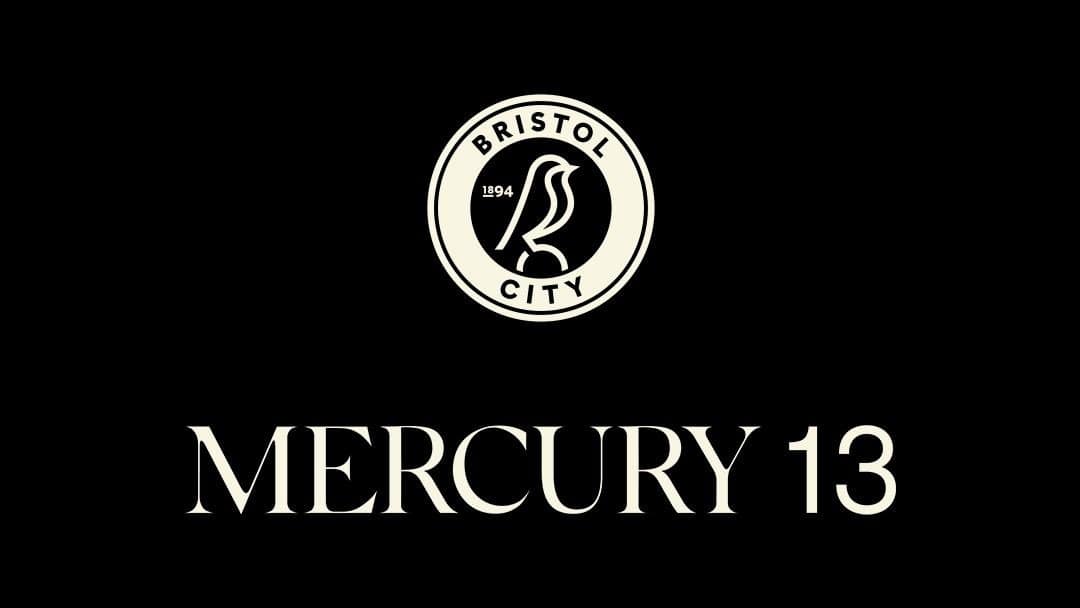 Bristol City Women club crest displayed alongside Mercury13 logo, symbolizing the landmark majority acquisition and new era for the team.