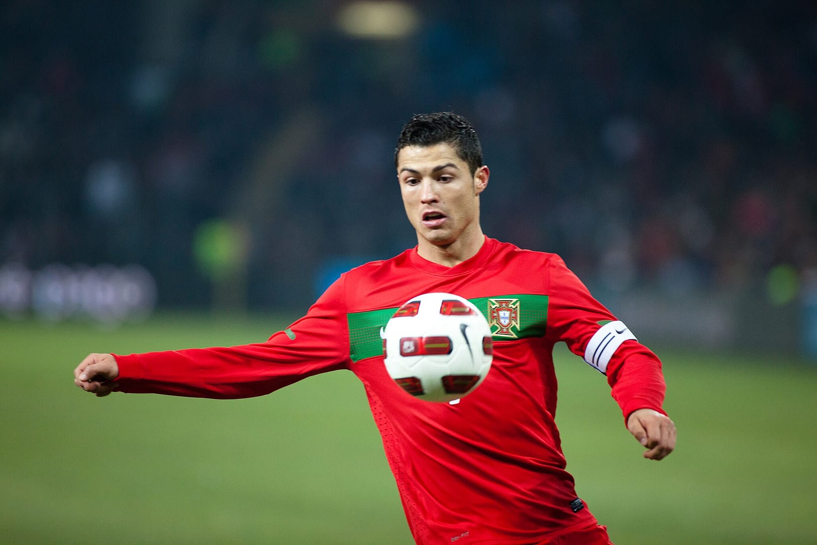 How Footballers Build Personal Brands Cristiano Ronaldo during an international match, representing how footballers build powerful personal brands like CR7.