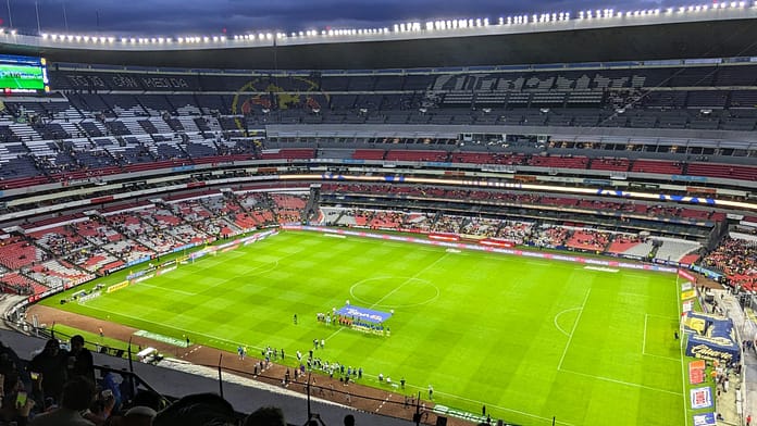 Liga MX C Estadio Azteca during Club América vs. Necaxa match in Liga MX, August 2023.